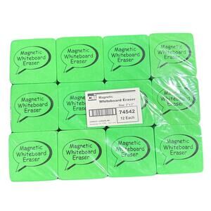 Charles Leonard Dry Erase Whiteboard Magnetic Eraser 2x2 Inch 12 Per Pack 3 Pack